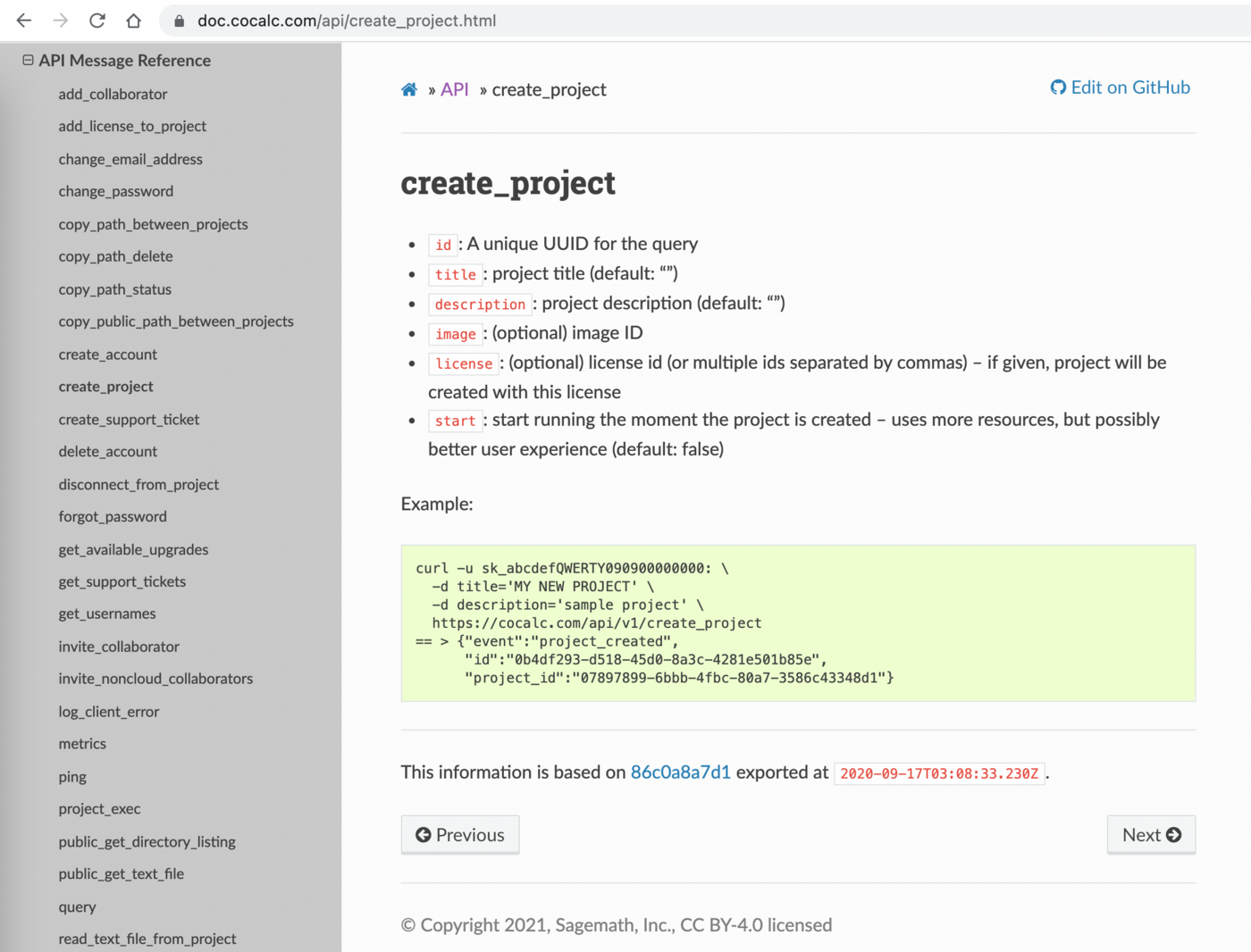 Screenshot illustrating API Interface
